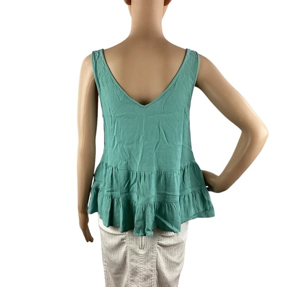 LOFT Tiered Ruffle Shell Size S Light Blue - Picture 5 of 7